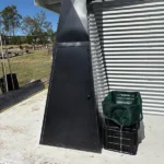 Colourbond flue and baskets with mesh liners for a DryLoo installed on slab